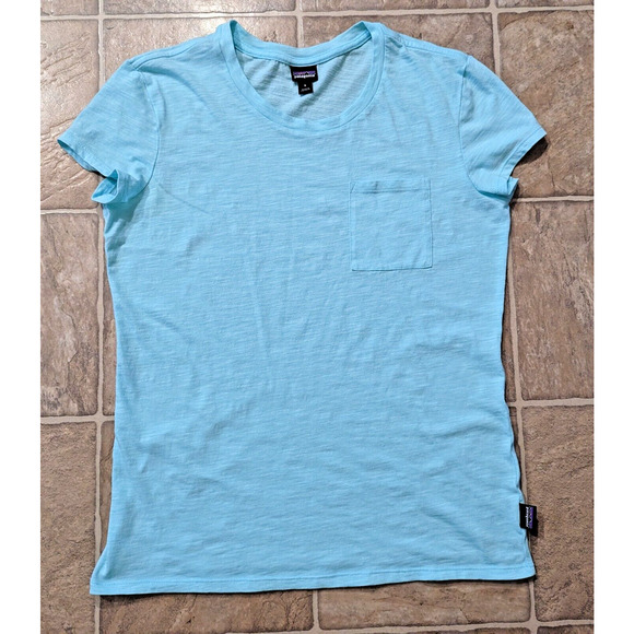Patagonia Tops - Patagonia women sz S Slub Knit T-shirt short sleeve shirt light blue top U1
